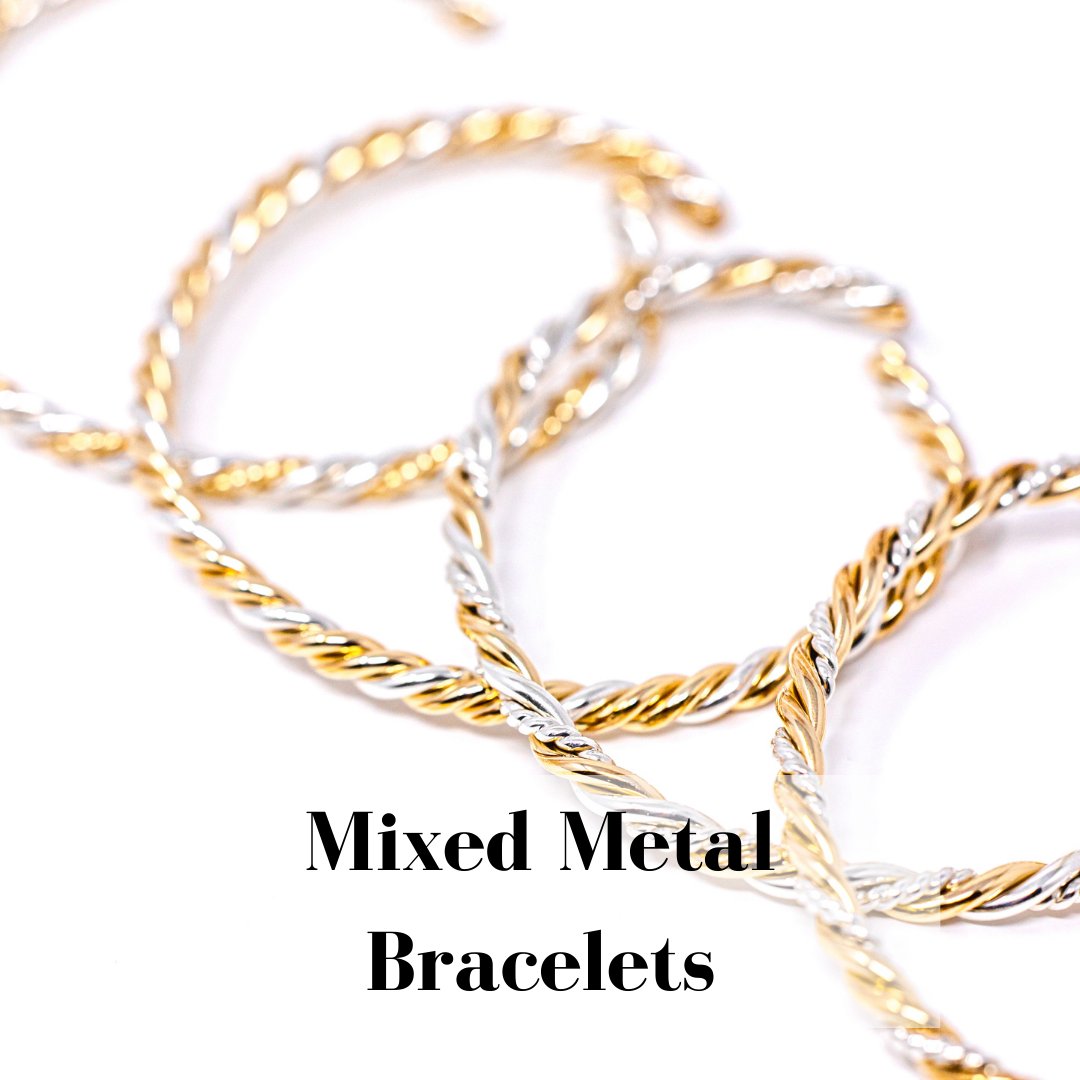 Mixed Metal Bangle Bracelets