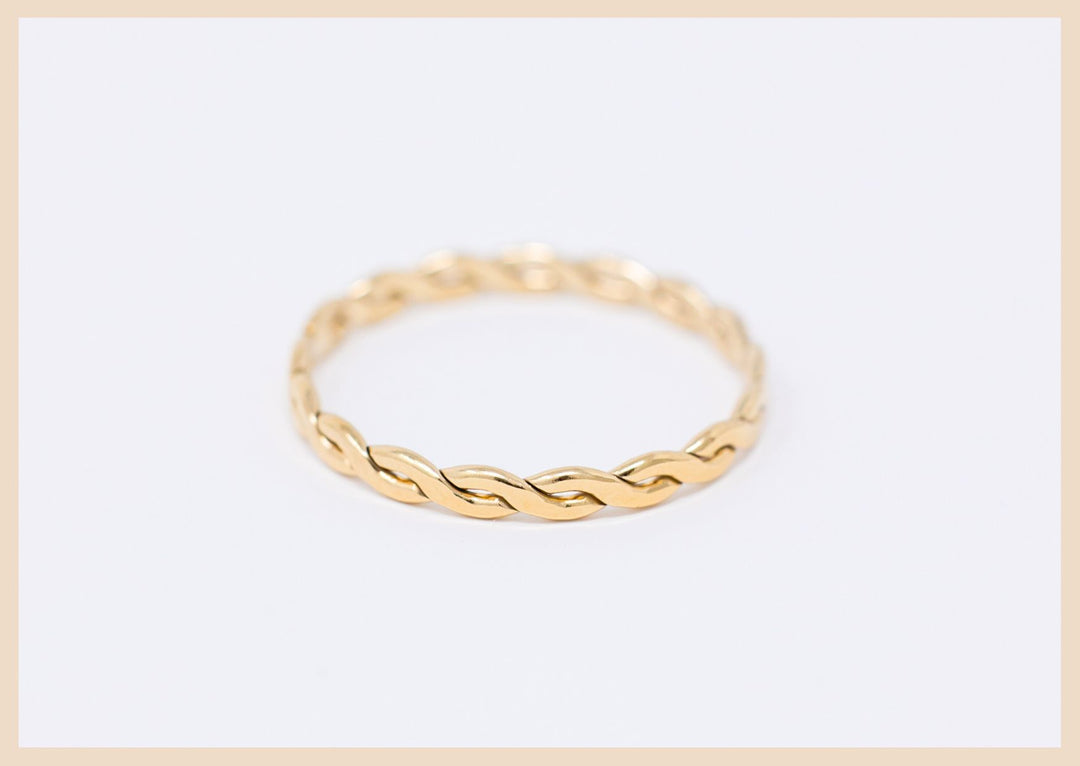 gold twist ring stack in Lexington, Kentucky