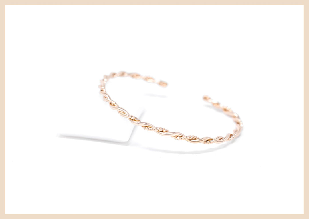Gold Twisted Bangle Cuff Bracelet by Anna Shae Jewelry in Lexington, Knetucky