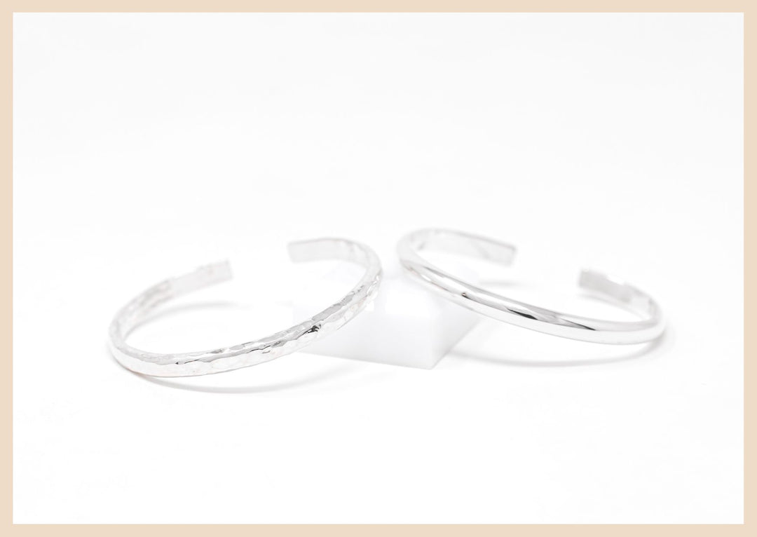 Wanderlust Hammered Sterling Silver Bangle Cuff Bracelet