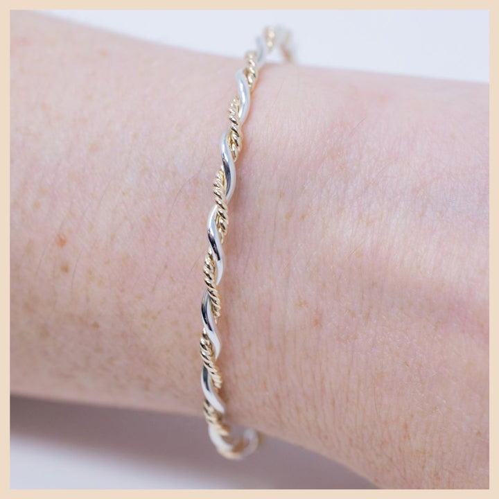 Gold and Silver Mixed Metal Bracelet by Anna Shae Jewelry in Lexington, Kentucky