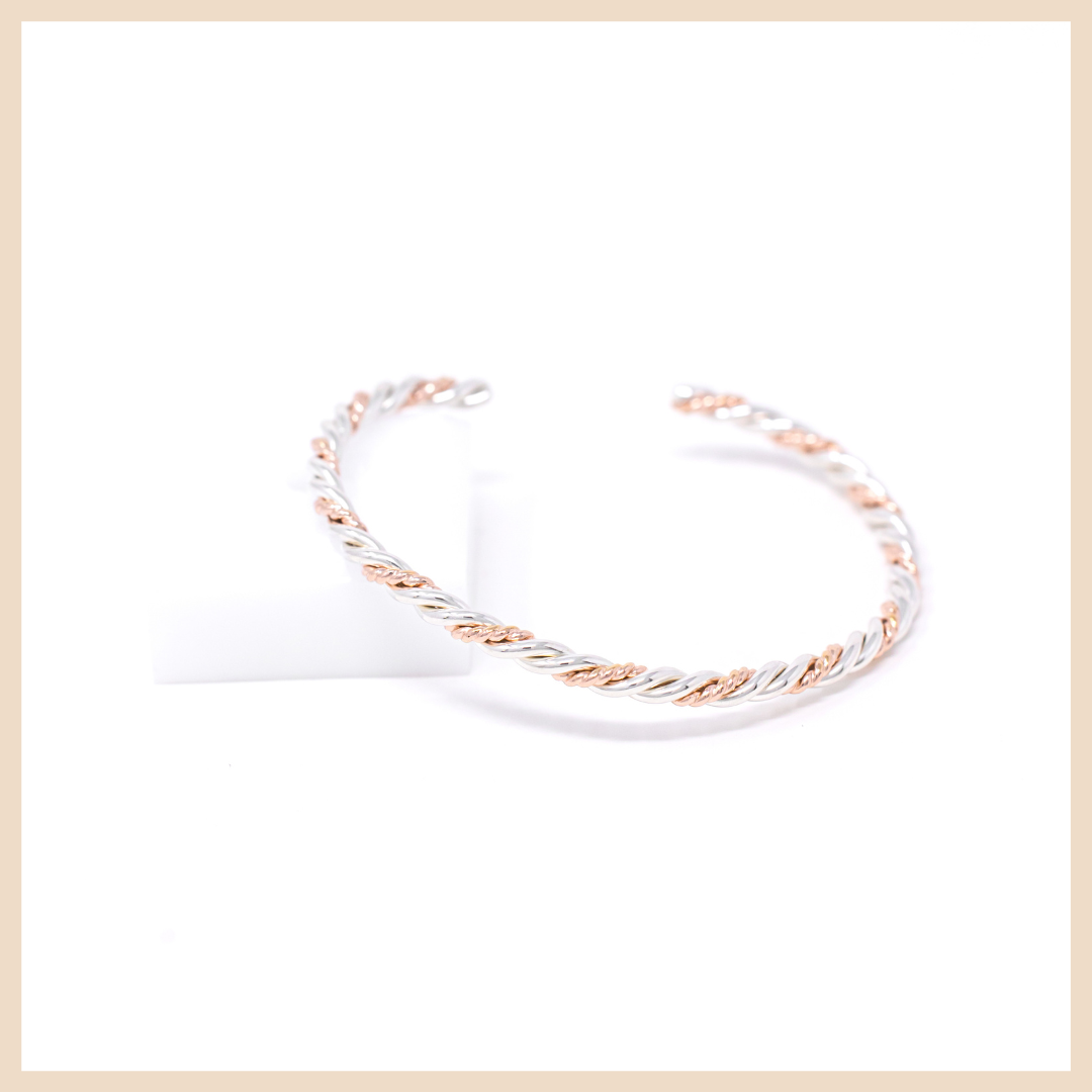 Sterling Silver and Rose Gold Bracelet