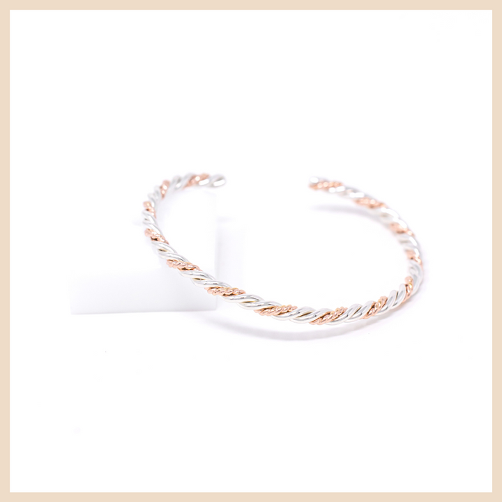 Sterling Silver and Rose Gold Bracelet