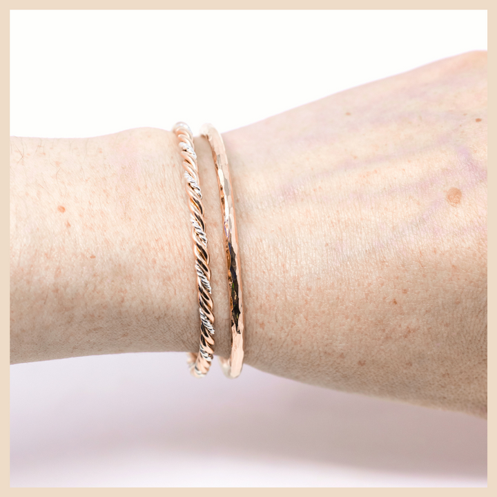 Braided Rose Gold Harmony Bangle Cuff Bracelet