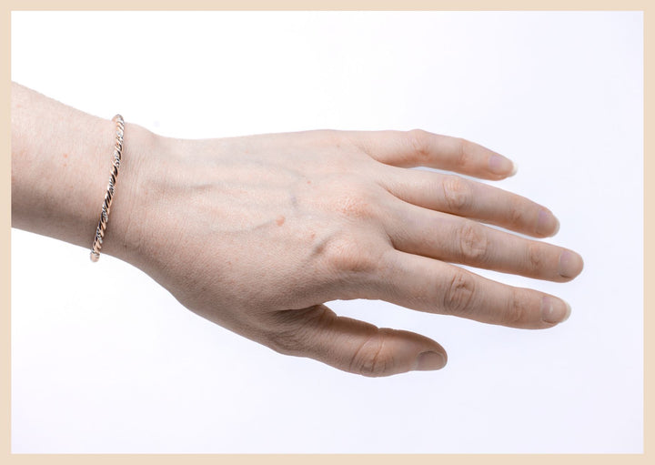 Braided Rose Gold Harmony Bangle Cuff Bracelet