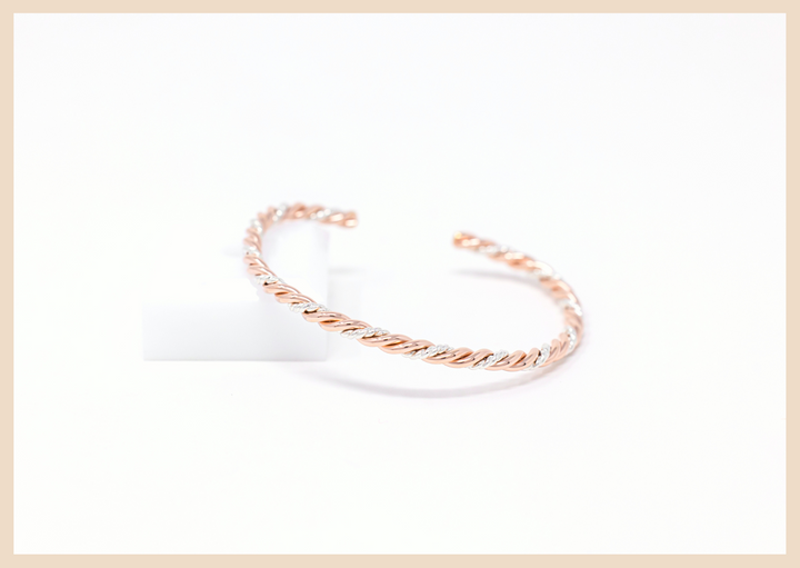 Rose Gold Mixed Metal Sterling Silver Bangle Cuff Bracelet Lexington, Kentucky