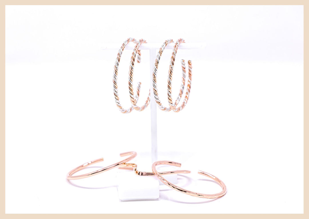 Braided Rose Gold Harmony Bangle Cuff Bracelet
