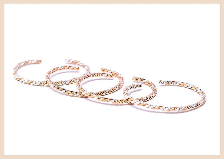 Braided Rose Gold Harmony Bangle Cuff Bracelet