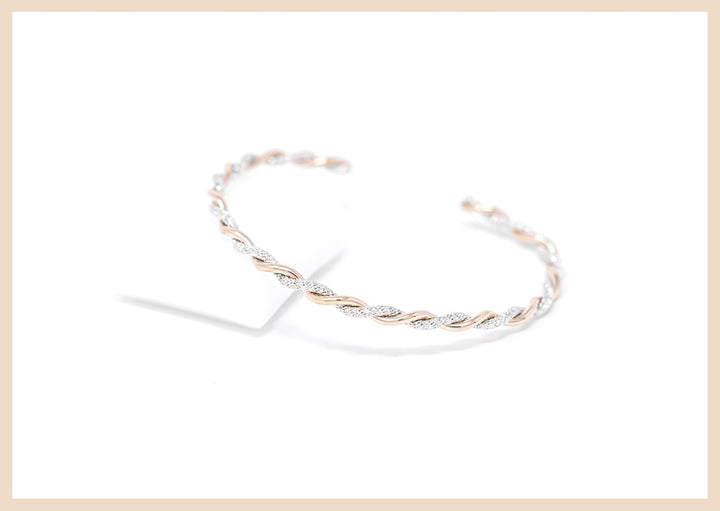 Gold and Silver Mixed Metal Bangle Cuff Sparkly Bracelet by Anna Shae Jewelry in Lexington, Kentucky