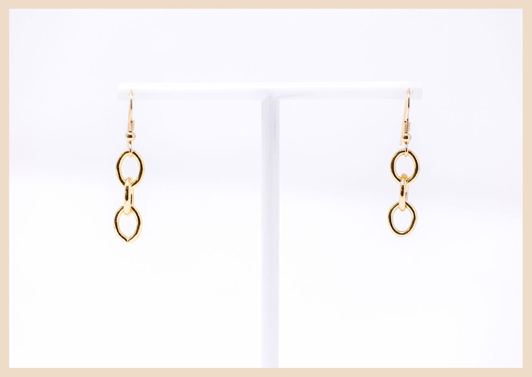 Gold Large Chain Dangle Earrings
