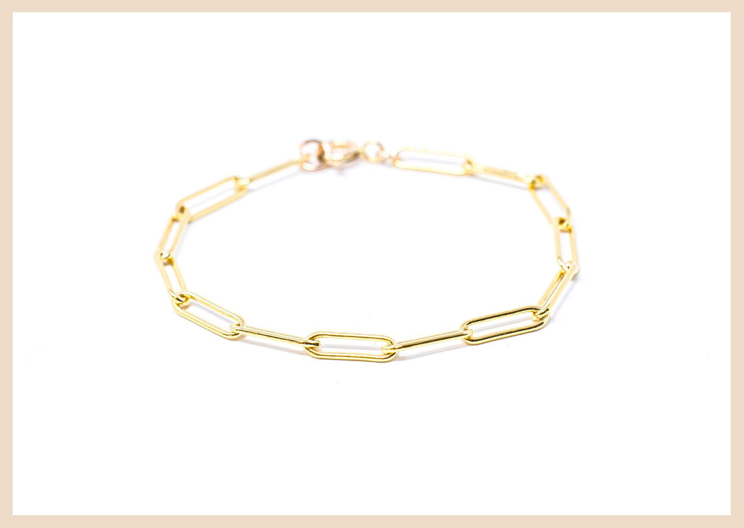 Bold Paperclip Gold Chain Bracelet