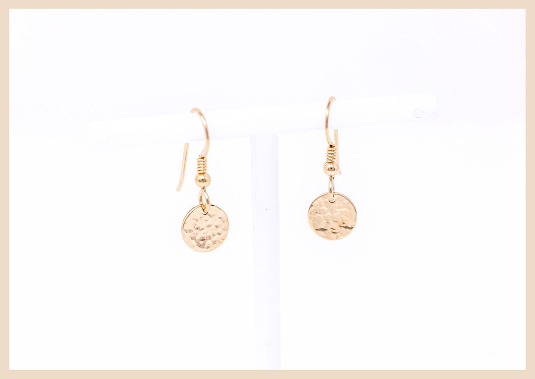 Gold Hammered Dangle Earrings