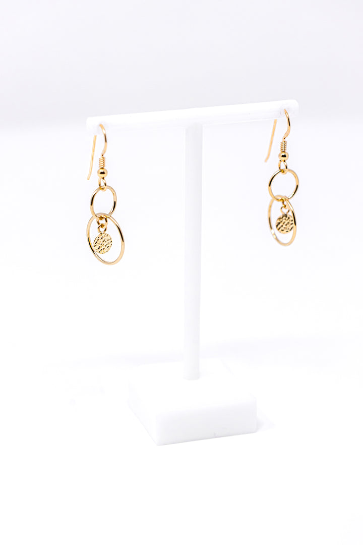Gold Moon Dangle Earrings