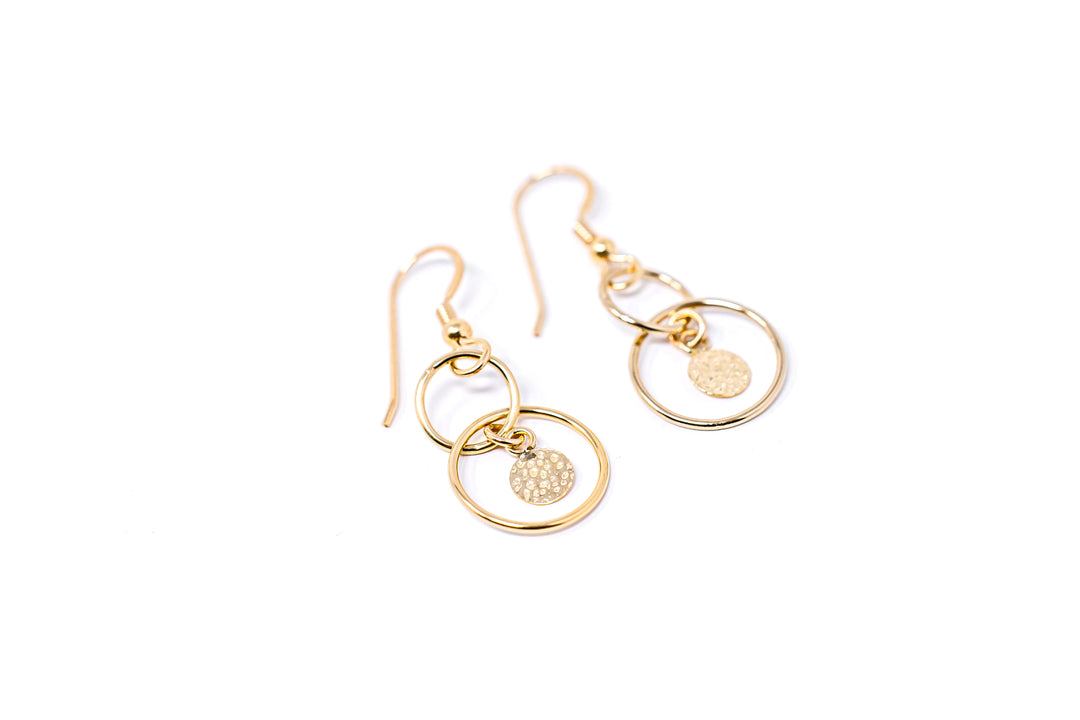 Gold Moon Dangle Earrings