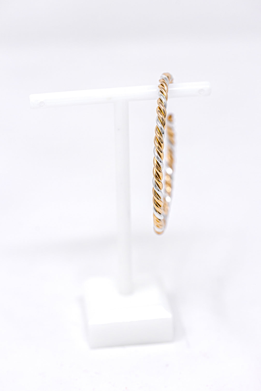 Woven Gold and Silver Bangle Cuff Bracelet