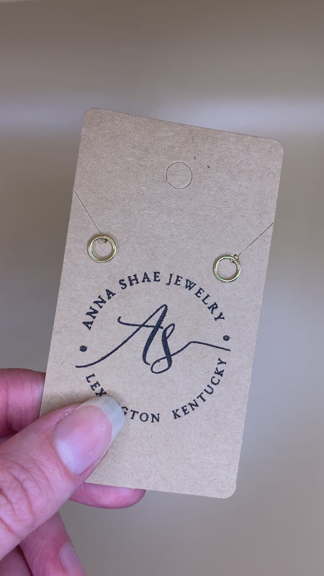 Gold Circle Stud Earrings