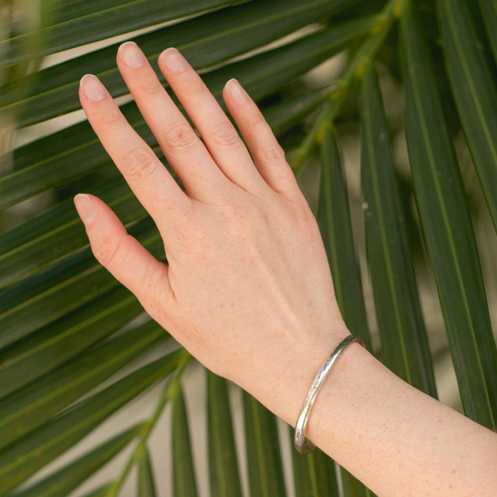 Hammered Sterling Silver Bangle Cuff Bracelet by Anna Shae Jewelry in Lexington, Kentucky