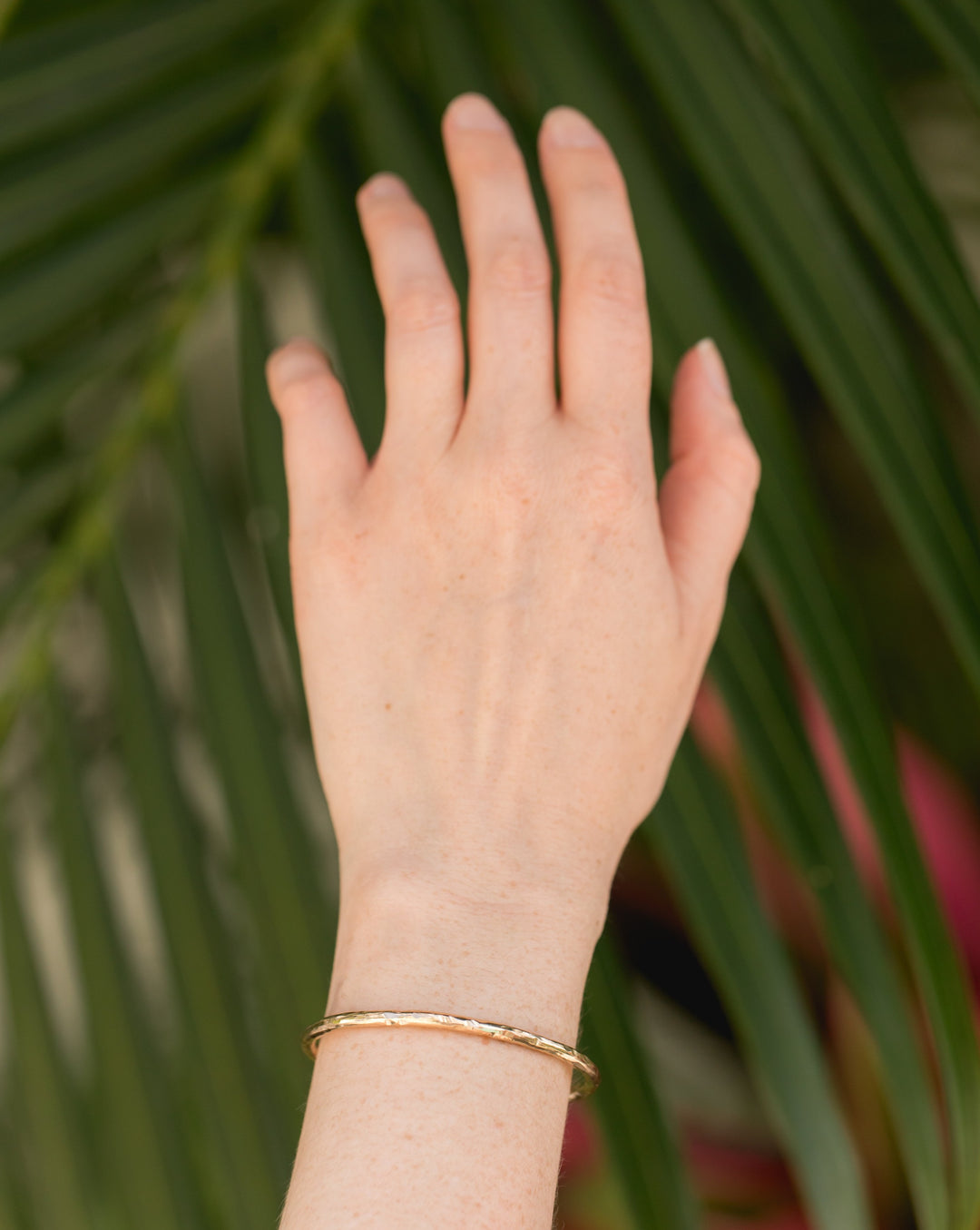 Hammered gold bangle cuff bracelet by Anna Shae Jewelry in Lexington, Kentucky