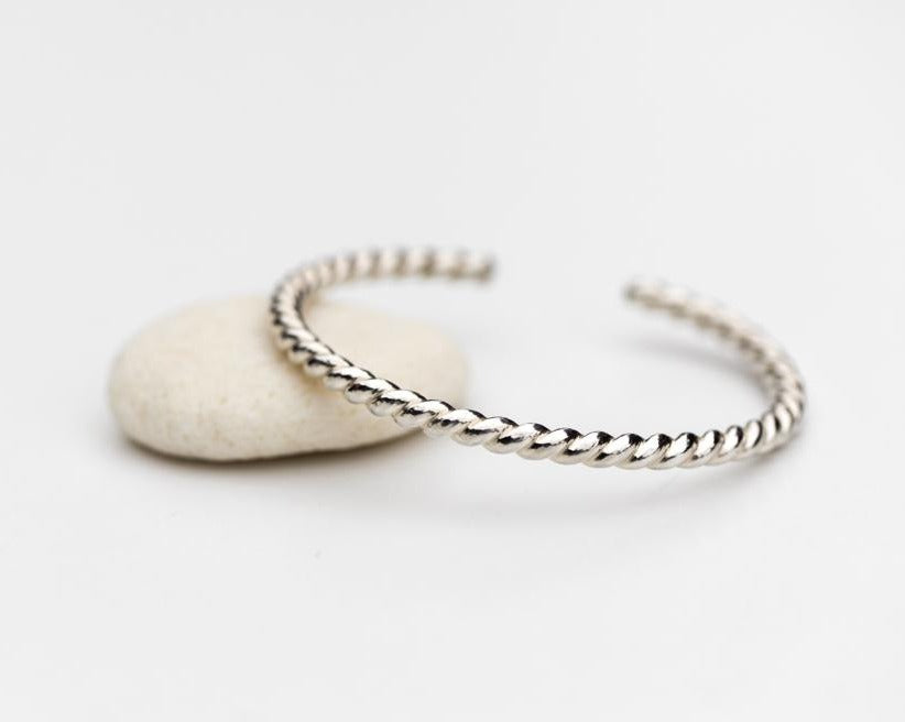 Twisted Silver Cuff Bracelet
