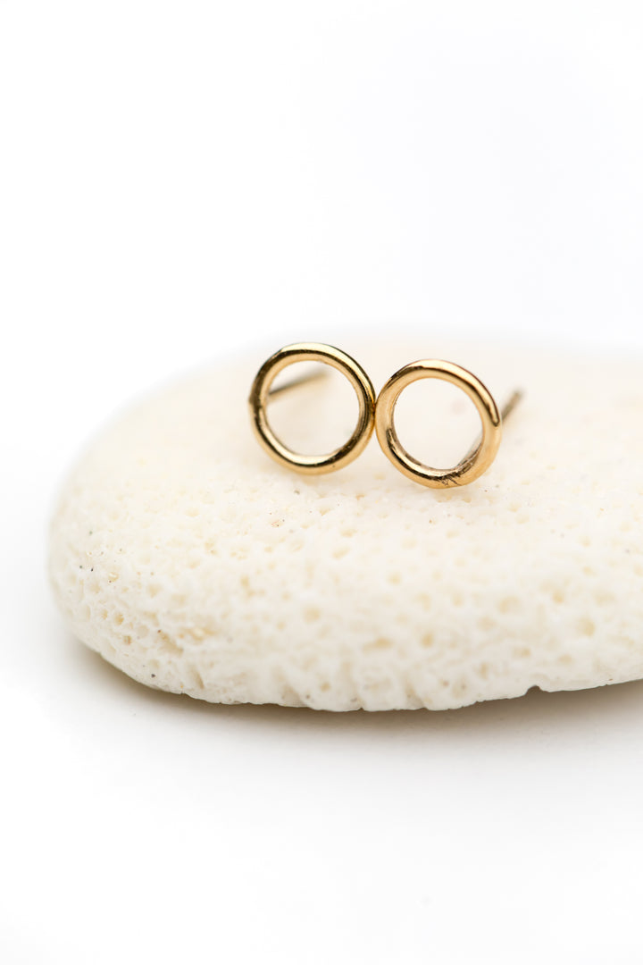 small circle gold filled earring studs by Anna Shae Jewelry in Lexington, Kentucky
