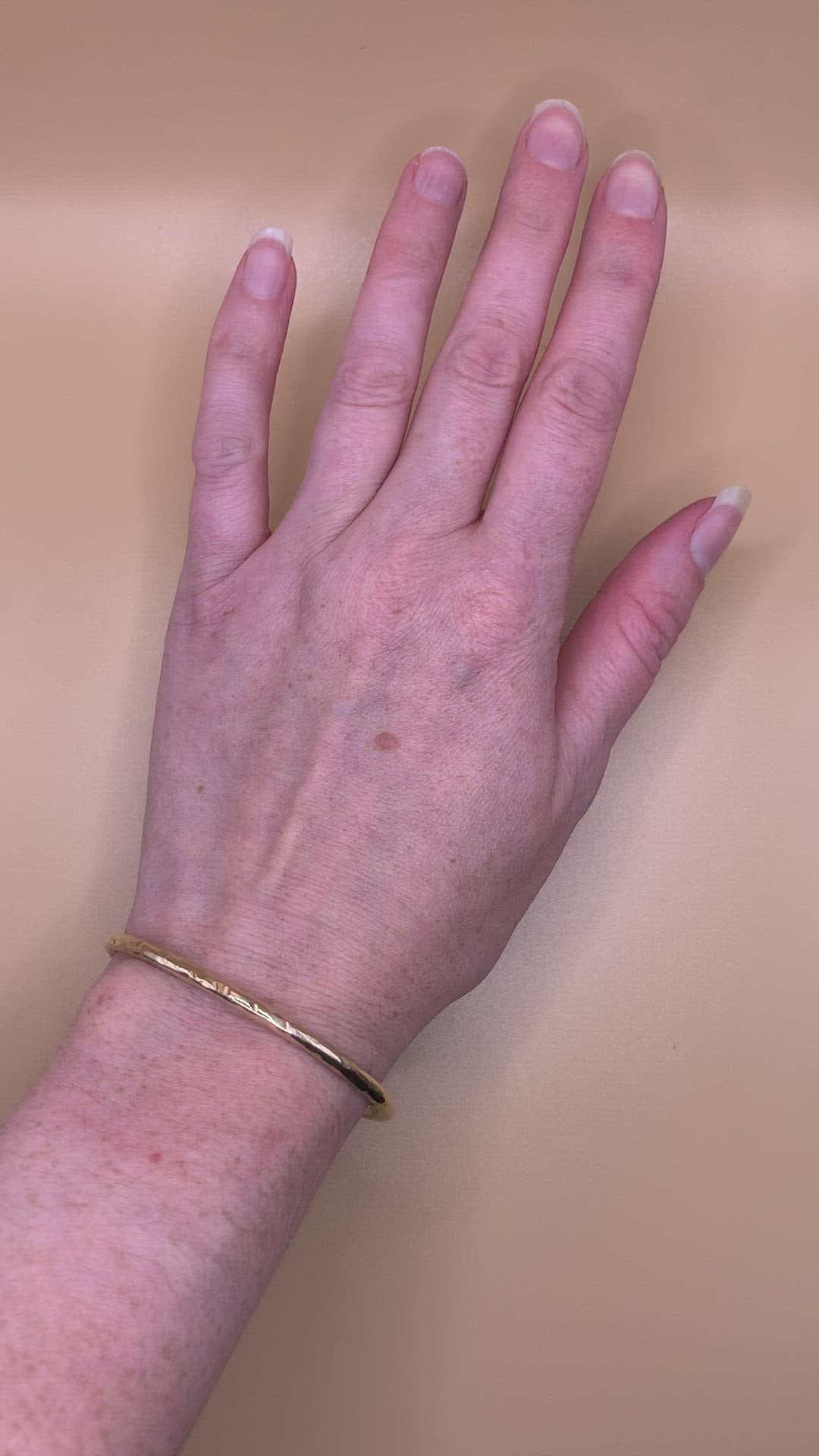 Journey Hammered Gold Bangle Cuff Bracelet