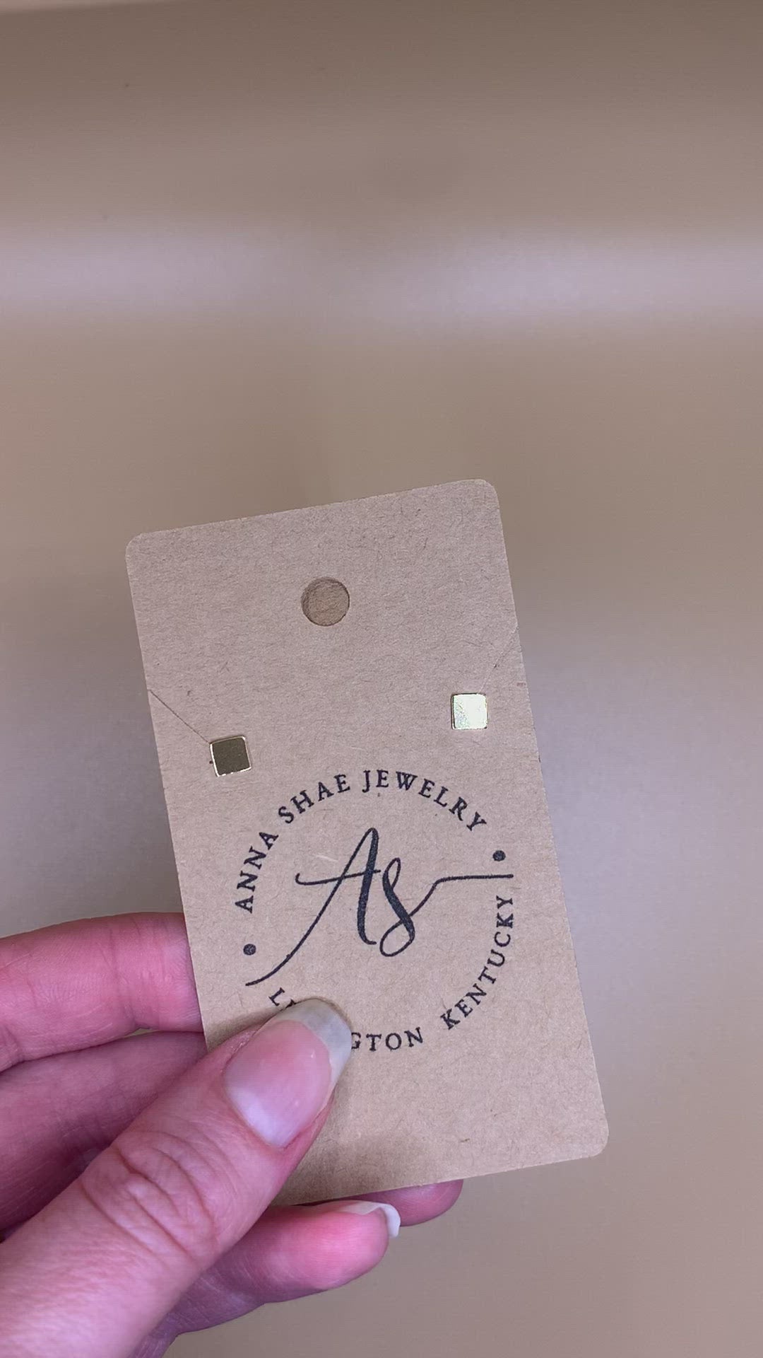 Gold Square Stud Earrings