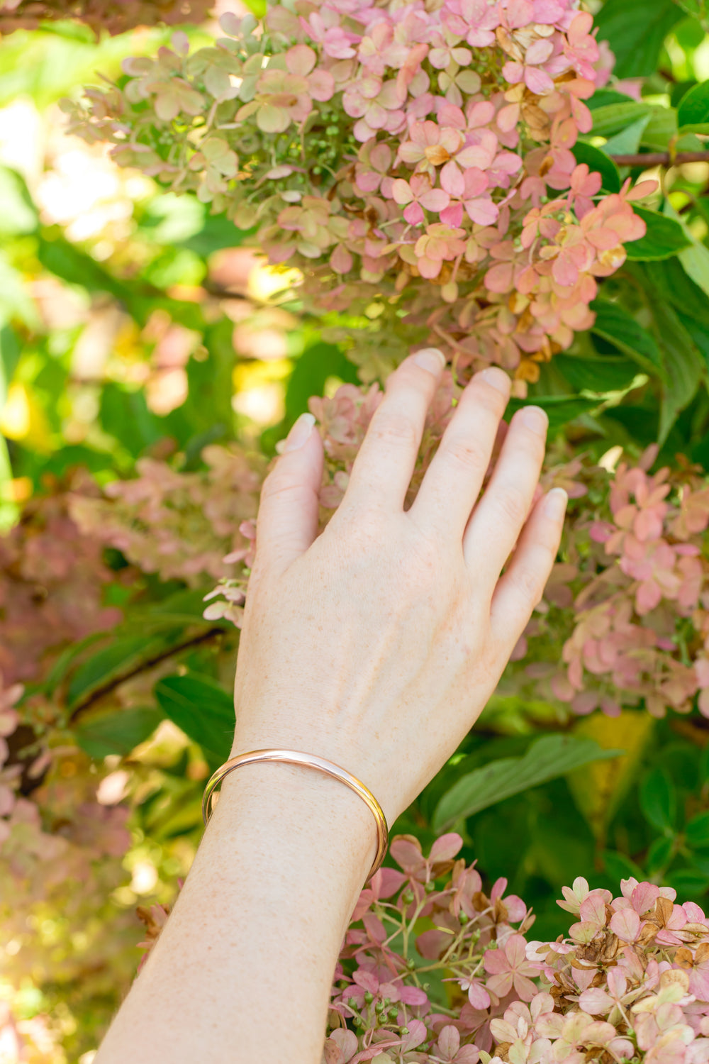 Rose Gold Bangle Cuff Bracelet handmade by Anna Shae Jewelry in Lexington, Kentucky