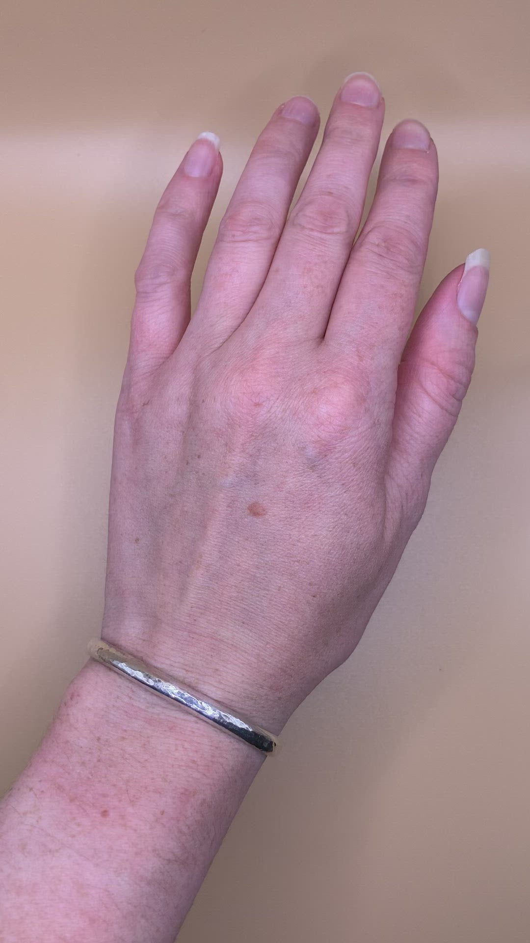 Wanderlust Hammered Sterling Silver Bangle Cuff Bracelet