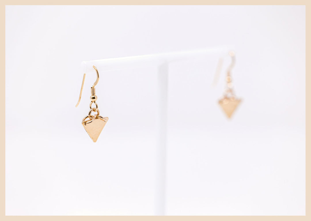 Gold Triangle Earring Gifts Handmade in Lexington, Kentucky