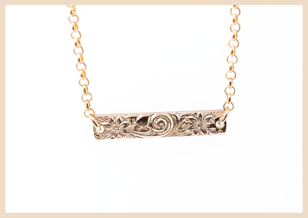 Gold Necklace Floral