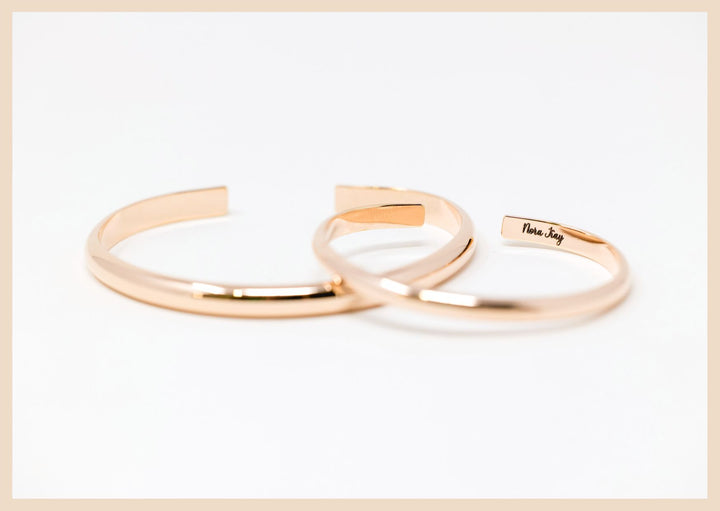 Wanderlust Rose Gold Bangle Cuff Bracelet