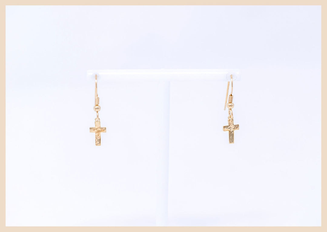 Hammered Gold Cross Earrings Lexington, Kentucky Jewelry