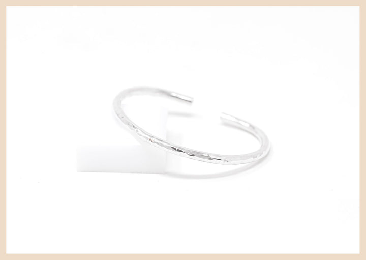 Hammered Sterling Silver Bangle Cuff Stack Bracelet Handmade in Lexington, Kentucky