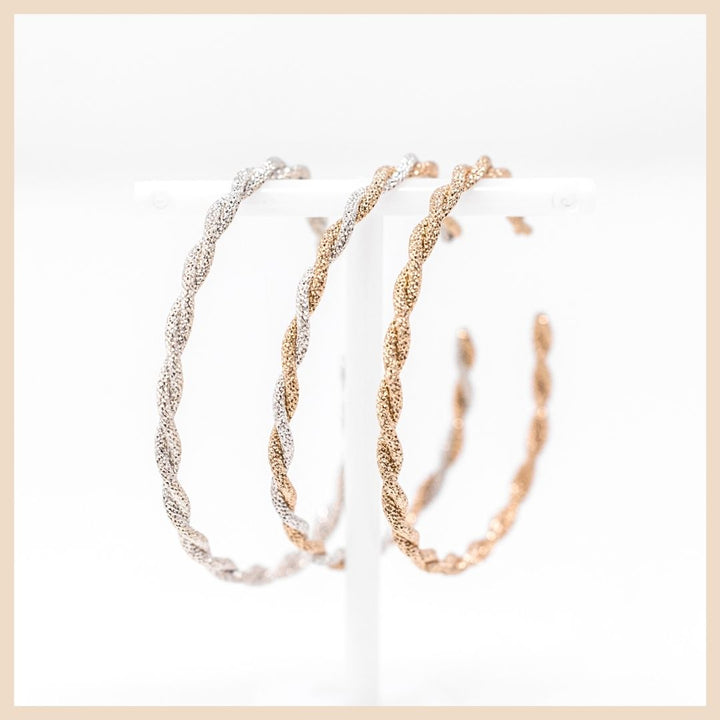 Embrace Sparkly Entwined Gold Bangle Cuff Bracelet