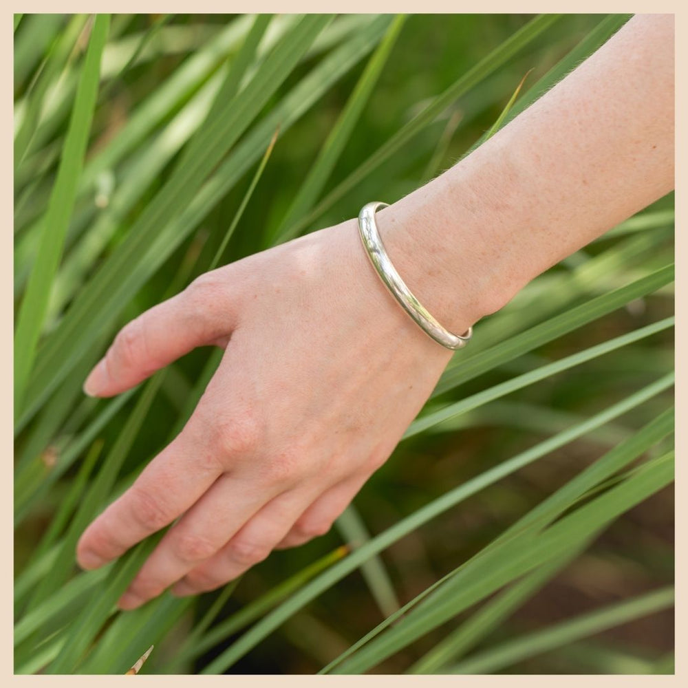 Thick Sterling Silver Bangle Cuff Stackable Bracelet Jewelry in Lexington, Kentucky