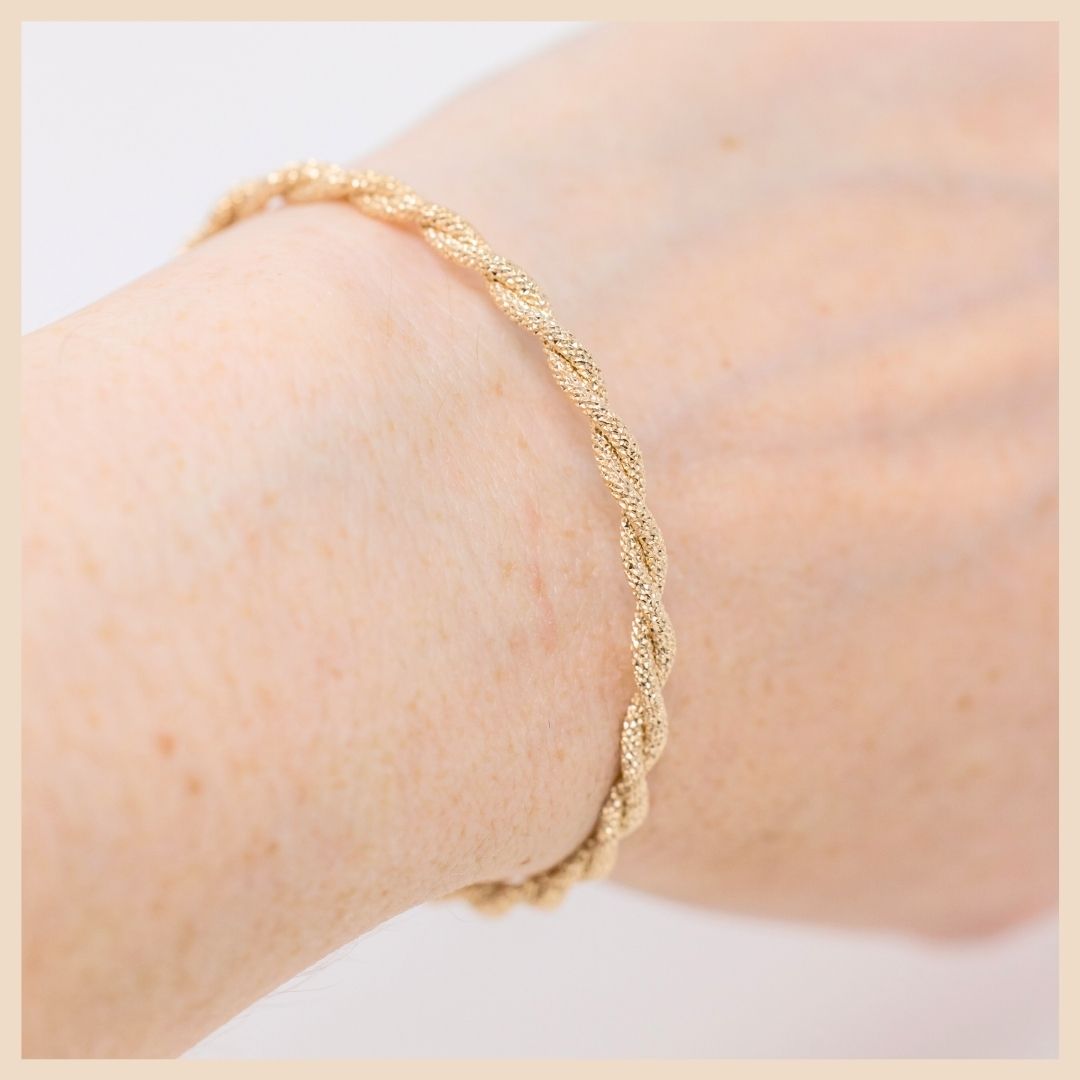 Embrace Sparkly Entwined Gold Bangle Cuff Bracelet