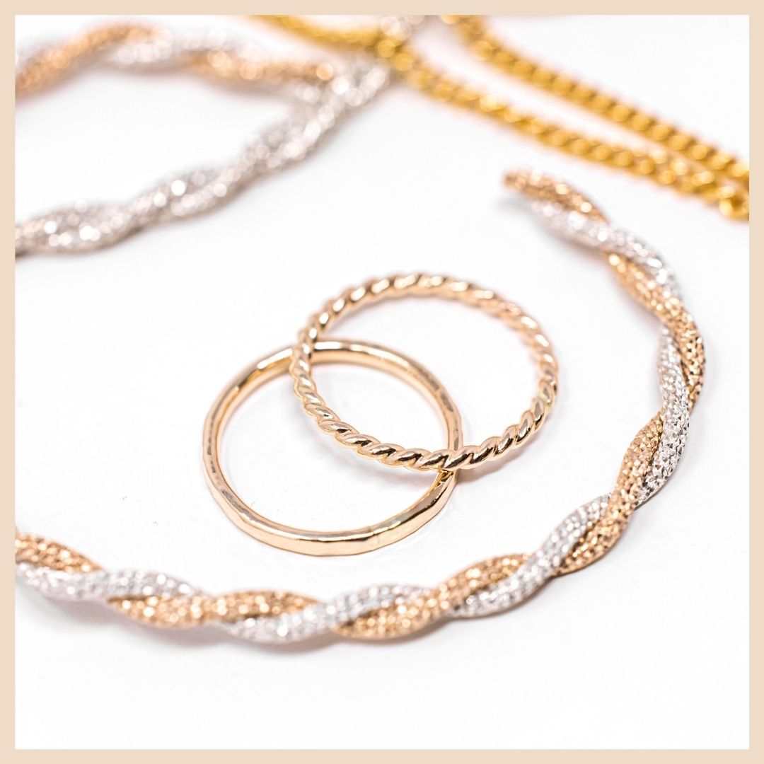 Embrace Sparkly Entwined Gold and Silver Bangle Cuff Bracelet