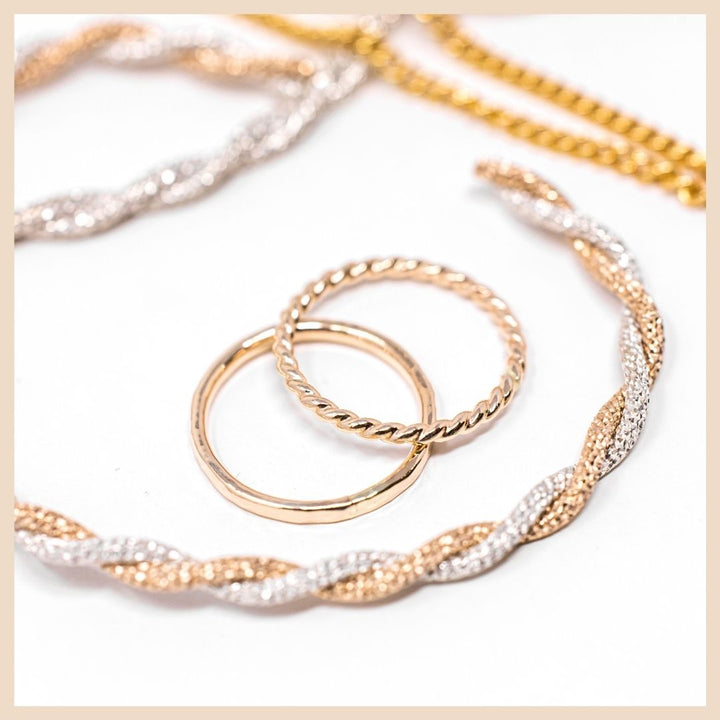 Embrace Sparkly Entwined Gold and Silver Bangle Cuff Bracelet