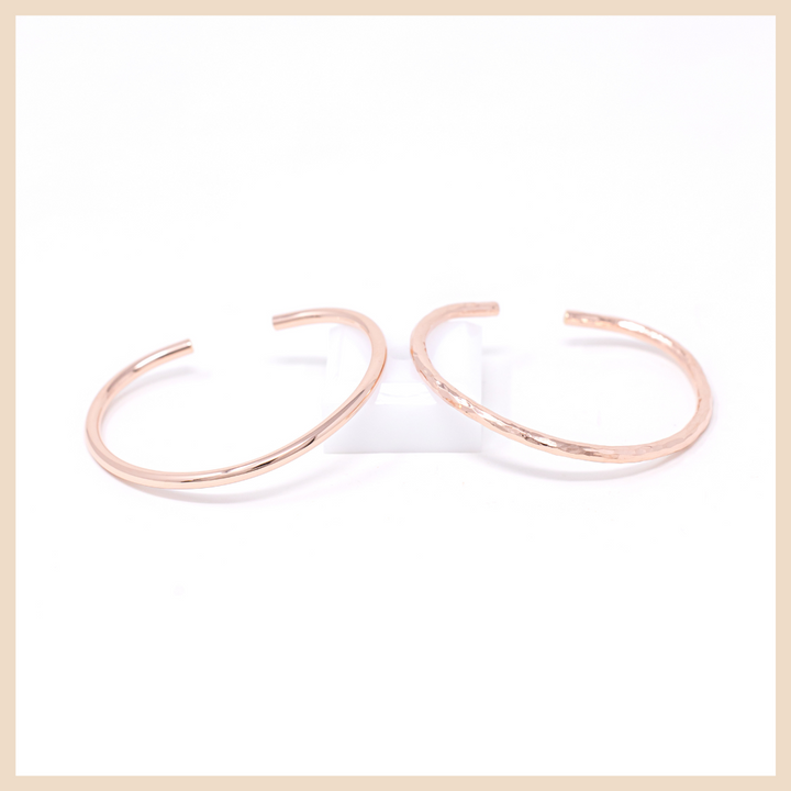Rose Gold Stackable Bangle Cuff Bracelets Hammered and Smooth Lexington, Kentucky
