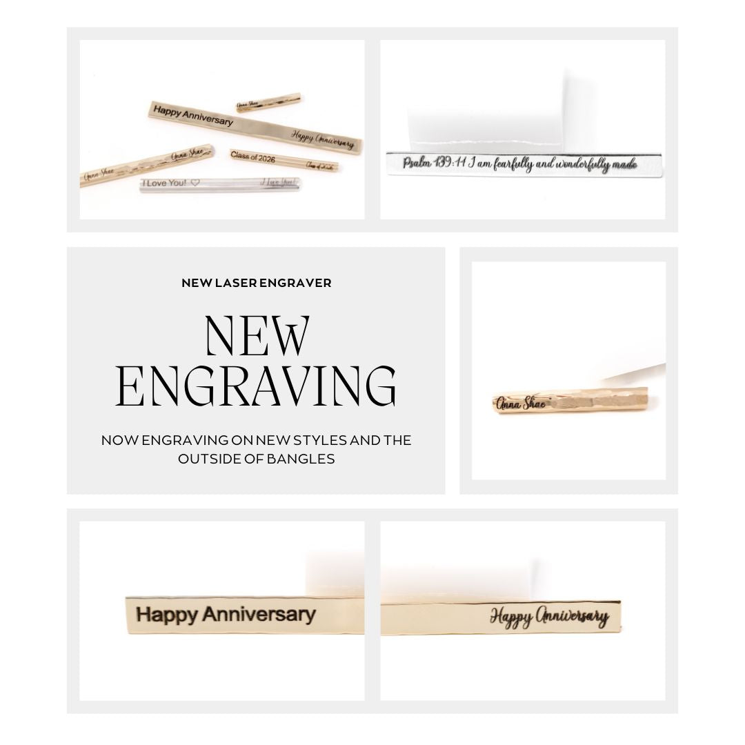 Engraved Bangle Cuff Bracelets and Rings in Lexington, Kentucky by Anna Shae Jewelry