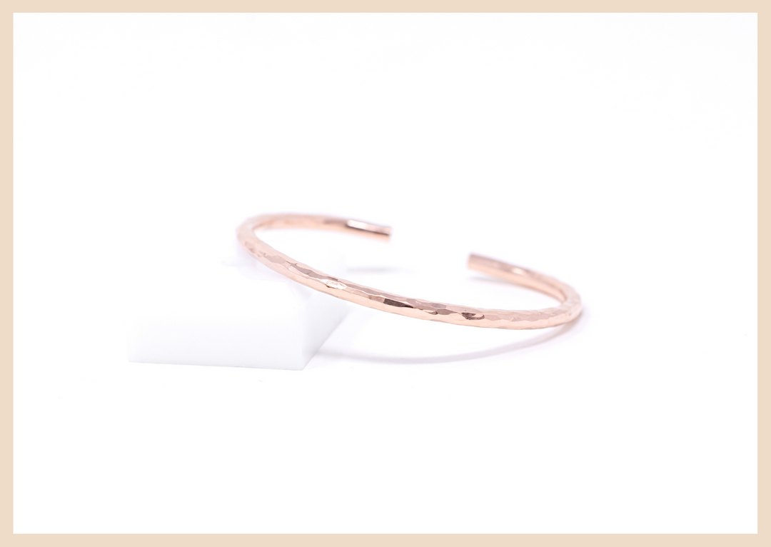 Hammered Rose Gold Bangle Cuff Bracelet thin stacking bangle in Lexington, Kentucky