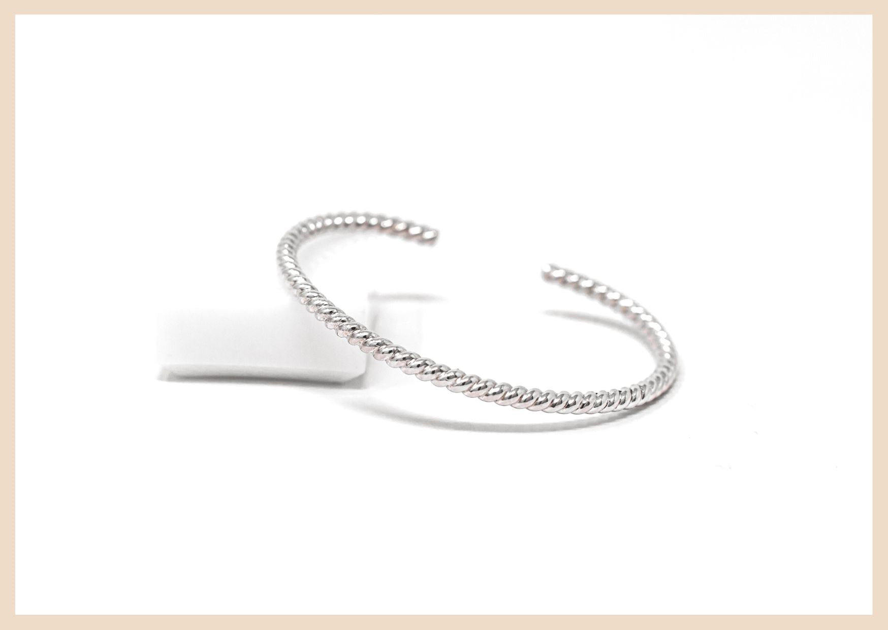 Woven Sterling Silver Bangle Cuff Bracelet