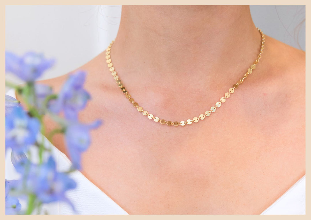 Gold, Silver and Rose Gold Disk Chain Necklace Jewelry in Lexington, Kentucky