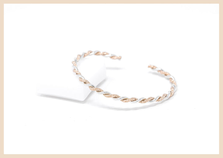 Silver and Gold Mixed Metal Bangle Cuff Bracelet by Anna Shae Jewelry in Lexington, Kentucky