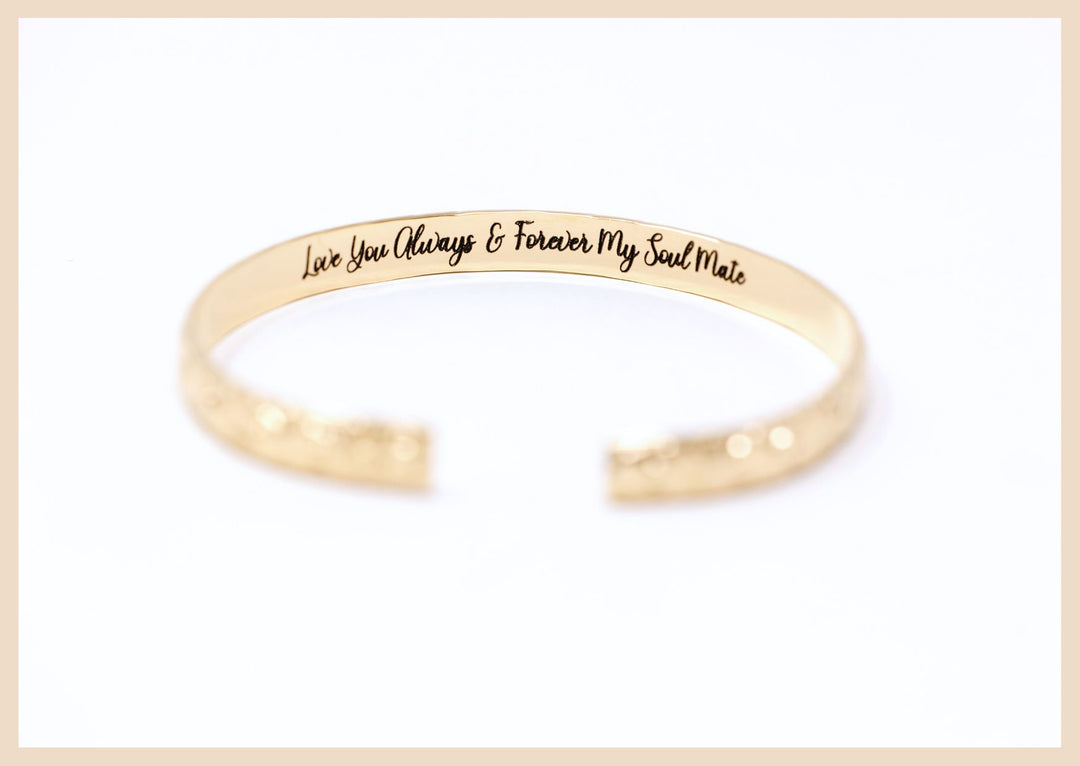 Gold Filled Engraved Bangle Cuff Bracelet 
