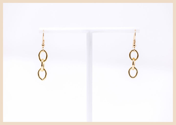 Gold Large Chain Dangle Earrings