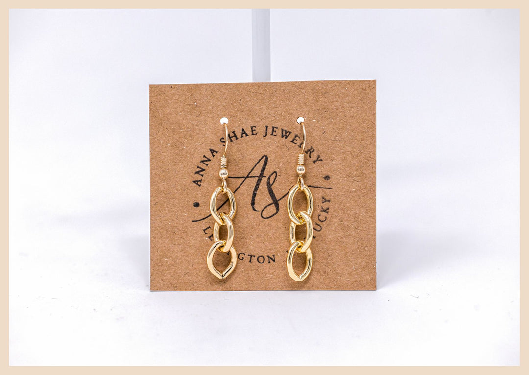 Gold Chain Earrings by Anna Shae Jewelry in Lexington, Kentucky