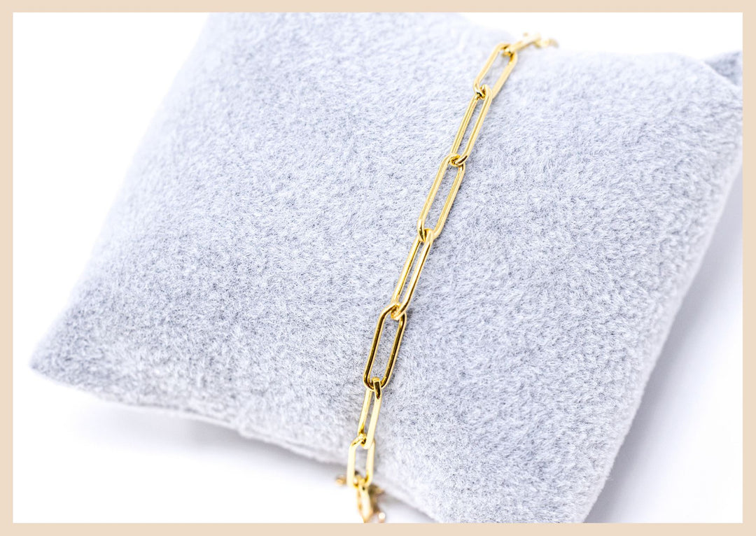 Gold Paperclip Bracelet 