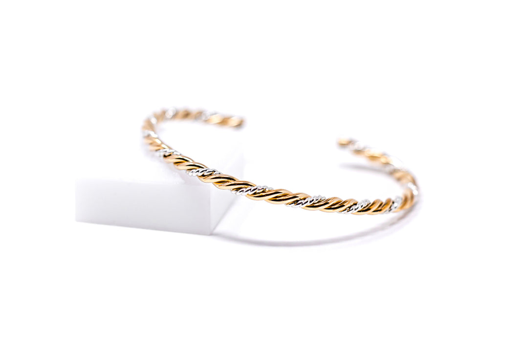 Braided Gold Harmony Bangle Cuff Bracelet