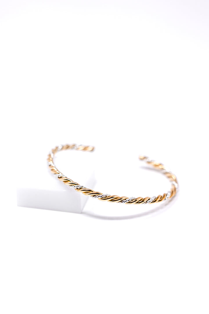 Braided Gold Harmony Bangle Cuff Bracelet